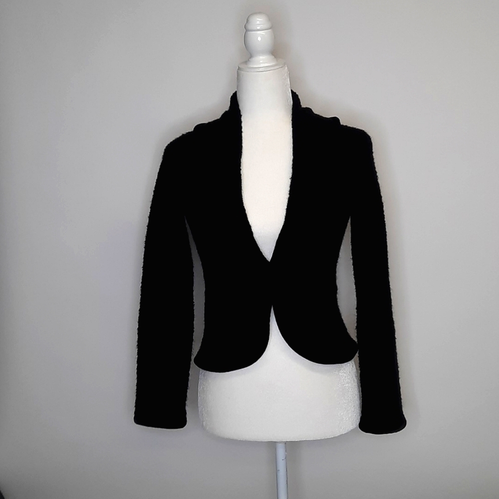 Moda International Black Sweater Jacket, Size S